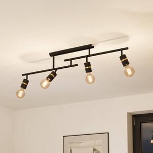 EGLO Lampa sufitowa Lurone, możliwość ściemniania, czarny, salon / jadalnia, metal, nowoczesny