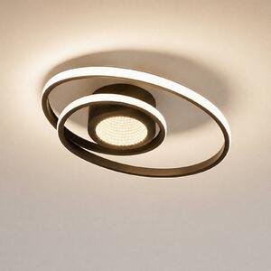 Lampa sufitowa LED Thalina Lindby, możliwość ściemniania, czarny, salon / jadalnia, metal, nowoczesny