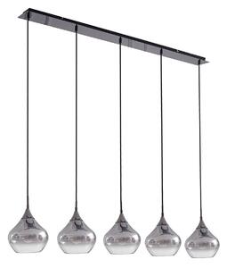 Lampa wisząca szklana Jarven Lucande, możliwość ściemniania, aluminiowy / szary / cynkowy, salon / jadalnia, szkło, nowoczesny