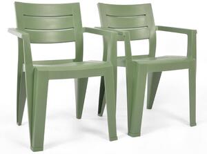 Komplet ogrodowy stół i krzesła JULIE 6-osobowy - zielony