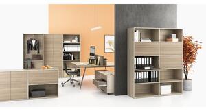 Kontenerek biurowy na kółkach LAYERS, 3 szuflady, 400 x 600 x 575 mm, dąb naturalny / dąb bielony