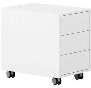 Kontenerek biurowy na kółkach LAYERS, 3 szuflady, 400 x 600 x 575 mm, biały
