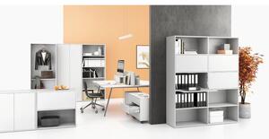 Kontenerek biurowy na kółkach LAYERS, 3 szuflady, 400 x 600 x 575 mm, biały