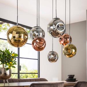 ZIJLSTRA Lampa wisząca szklana Valerya, możliwość ściemniania, chromowy / srebrny, salon / jadalnia, szkło