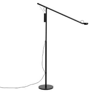 HAY Lampa stojąca Fifty-Fifty, możliwość ściemniania, czarny, salon / jadalnia, aluminium, design