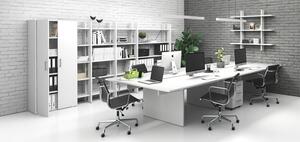 Regał biurowy niski krótki SOLID, 1250 x 400 x 1075 mm, biały