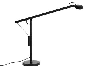 HAY Lampa biurkowa LED Fifty-Fifty, możliwość ściemniania, czarny, biuro, aluminium, design