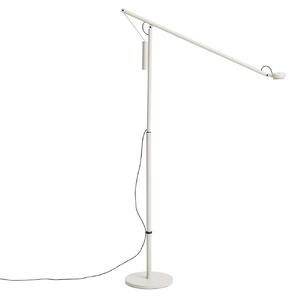 HAY Lampa stojąca Fifty-Fifty, możliwość ściemniania, aluminiowy / szary / cynkowy, salon / jadalnia, aluminium, design