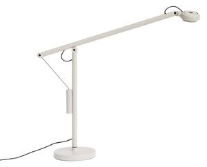 HAY Lampa biurkowa LED Fifty-Fifty, możliwość ściemniania, aluminiowy / szary / cynkowy, biuro, aluminium, design
