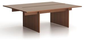 Stół DOUBLE SOLID + 1x rozszerzenie blatu, 2100 x 1650 x 743 mm, orzech