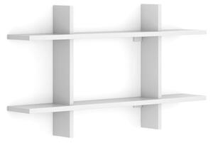 Półka biurowa ścienna podwójna SOLID, 1250 x 200 x 700 mm, biały