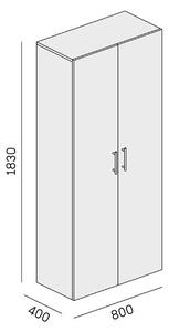 Szafa biurowa wysoka SOLID, 800 x 400 x 1830 mm, orzech