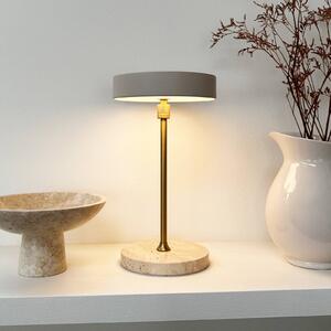 Dyberg Larsen Lampa stołowa design Moonlight, możliwość ściemniania, kremowy / amber, salon / jadalnia, kamień, design