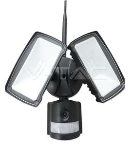 Projektor LED z Kamerą WiFi 18W Czujnik Ruchu Czarny V-TAC VT-4818 6000K 600lm