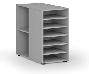 Dostawna szafka półkowa do biurka PRIMO GRAY, lewa, szara
