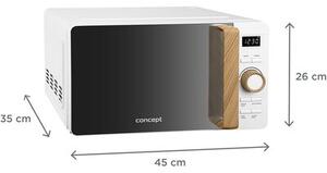 Kuchenka mikrofalowa CONCEPT MT4420WH 800W średnica 27 cm pojemność 20L Biały
