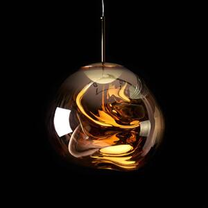 Tom Dixon Lampa wisząca designerska Melt Mini, możliwość ściemniania, mosiężny / złoty, salon / jadalnia, tworzywo sztuczne, design