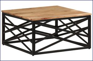 Industrialny stolik kawowy z drewna akacjowego - Valgart