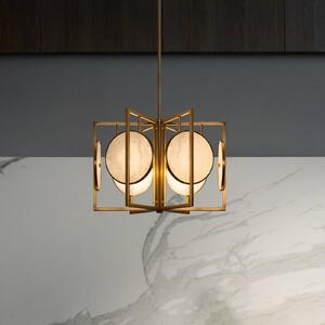 Maytoni Lampa wisząca Marmo, możliwość ściemniania, mosiężny / złoty, salon / jadalnia, metal, nowoczesny