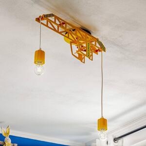 Elobra Lampa sufitowa Bodo, możliwość ściemniania, żółty / pomarańczowy, pokój dziecięcy, drewno