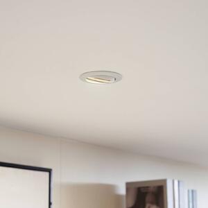 PRIOS Lampa sufitowa wpuszczana Fibur, biała, cynk, Ø 8,2 cm, zestaw 3 szt. Fibur PRIOS, możliwość ściemniania, biały / opal, salon / jadalnia, metal, nowoczesny