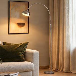 Lampa łukowa - lampa stojąca Tonka Lindby, chromowy / srebrny, salon / jadalnia, metal, nowoczesny