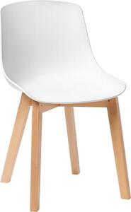 Krzesło z tworzywa sztucznego z drewnianymi nogami Dave, 2 szt