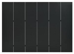 Parawan 6-panelowy, czarny, 240 x 180 cm, stalowy