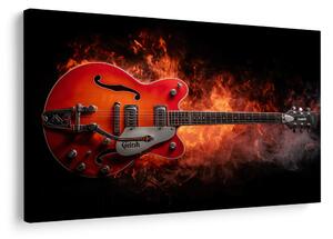 Obraz elektryczna gitara w płomieniach