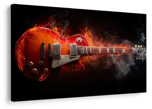 Obraz elektryczna gitara w płomieniach