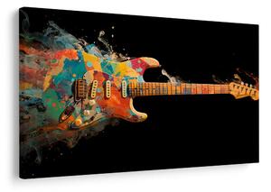 Obraz gitara w kolorowym wirze