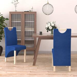 Krzesła stołowe, 2 szt., niebieskie, obite tkaniną