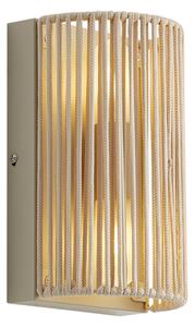 Lampa ścienna Japandi beżowa z liną IP44 - Jayla