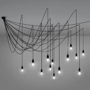 SELETTI Lampa wisząca designerska LED Maman, możliwość ściemniania, czarny, salon / jadalnia, tworzywo sztuczne, nowoczesny