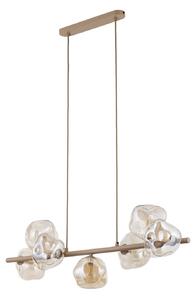 Lampa Wisząca TK Lighting, Lava, ściemnialny, beżowy, salon, szkło, nowoczesny
