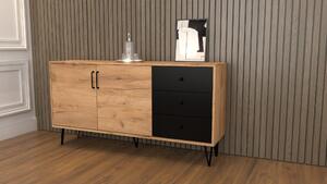 Komoda Veld dąb craft złoty,czarna