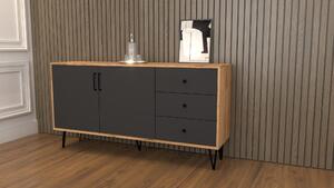 Komoda Veld dąb craft złoty,antracyt