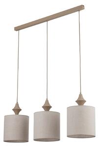 Lampa Wisząca TK Lighting, Amura, ściemnialny, beżowy, salon, tkanina | tekstylia, nowoczesny