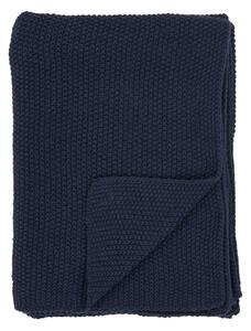 Ciemnoniebieski koc z bawełny z recyklingu 130x170 cm Santos – House Nordic