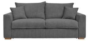 Szara sztruksowa rozkładana sofa 225 cm Augustin – Bobochic Paris