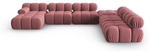 Różowa aksamitna sofa 379 cm Bellis – Micadoni Home