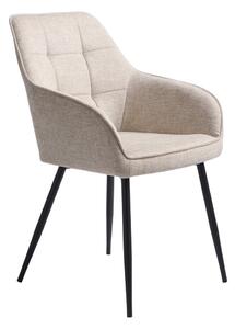 Beżowy tapicerowany fotel jadalniany z podłokietnikami Nolan – Unique Furniture