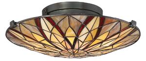 QUOIZEL Lampa sufitowa Victory z kloszem w stylu Tiffany