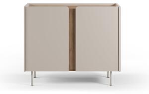 Kremowo-naturalna szafka w dekorze dębu 100x82,5x40 cm Lucile – Marckeric