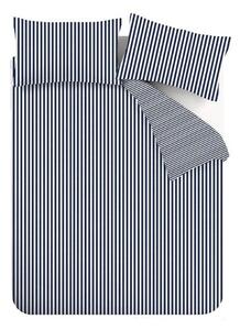 Ciemnoniebieska flanelowa pościel jednoosobowa 135x200 cm Stripe – Catherine Lansfield
