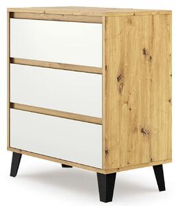 Minimalistyczna komoda na nóżkach dąb artisan + biały S5-Z92
