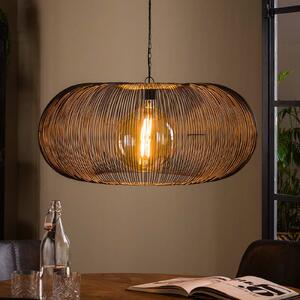 ZIJLSTRA Lampa wisząca Rippberg, możliwość ściemniania, czarny, salon / jadalnia, metal