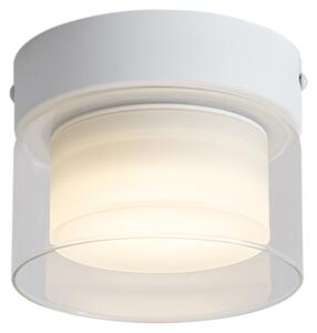 Nowoczesna lampa sufitowa biała z przezroczystym szkłem - Puck