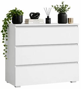 Biała Komoda Z Szufladami Bez Uchwytów 80 Cm B3-E66