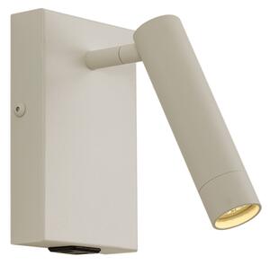 Nowoczesny kinkiet beżowy z regulacją i USB-C - Croft